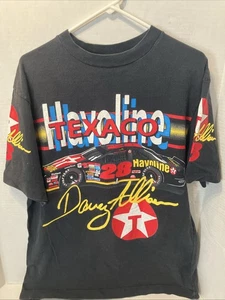 Vintage 90’s Davey Allison all Over Print Texaco NASCAR shirt Size- X Large - XL - Picture 1 of 24