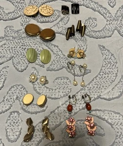 Lot Of 12 Pair Of Vintage Clip Back Earrings, 1 Liz Claiborne, 1 TJG - Picture 1 of 7