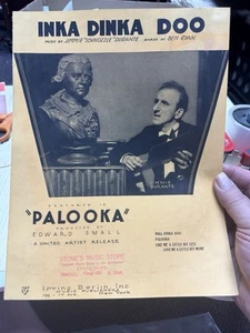 M 1933 JIMMY DURANTE Revue Sheet Music from Palooka ‘INKA DINKA DOO’ - Picture 1 of 1