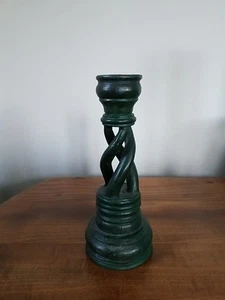 Vintage Indian Hand Carved Twisted Candlestick 1960s - Picture 1 of 5