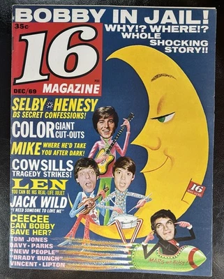 December 16 Magazine 1969 Bobby Sherman. Dark Shadows  Color Pin-Ups - Image 1 of 4