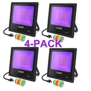 4-Pack 150W LED Black Lights Purple Light with 10ft Cable for Music Dance Stage - Picture 1 of 11