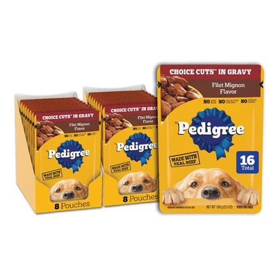 Pedigree Choice Cuts Wet Dog Food Filet Mignon Flavor 16 Pouches - Image 1 of 4