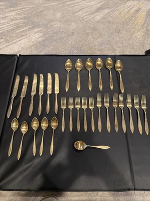 Vintage Dirigold Dirilyte Goldware Regal Flatware Silverware , Spoons, Knifes + - Image 1 of 4