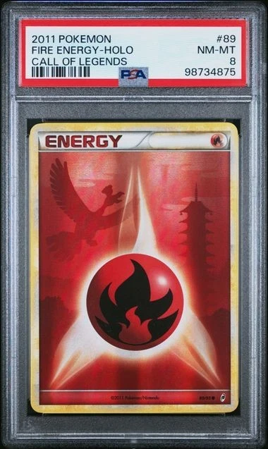 Fire Energy 89/95 Holo Pokemon Call of Legends PSA 8 - Image 1 of 2