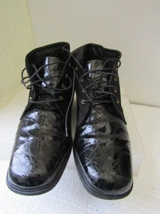 Pierre Cardin Schnürboots, Schwarz, Lackleder, Krokomuster, Gr. 40 - Bild 1 von 6