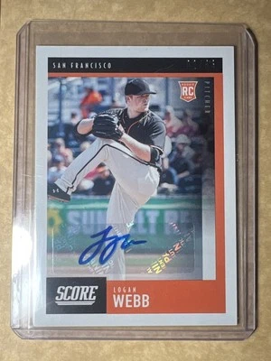 Logan Webb 2020 Panini Chronicles Score ROOKIE Auto /96 San Francisco Giants - Image 1 of 4