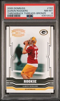 2005 Donruss Throwback Threads Aaron Rodgers Bronze /150 RC PSA 8 #192 SSP Rare! - Image 1 of 2