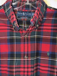 Ralph Lauren Men’s Med Classic Fit Red Plaid Shirt Great Looking ! - Picture 1 of 9