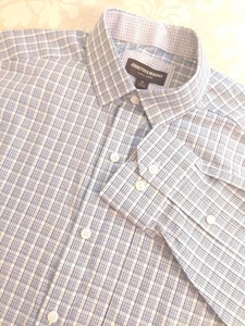 NEW! Johnston & Murphy Glencheck Button Up Cotton Shirt Purple Size Medium $110 - Picture 1 of 14