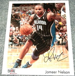 Foto promocional firmada autografiada de Jameer Nelson 8x10, Orlando Magic, State Farm - Imagen 1 de 2