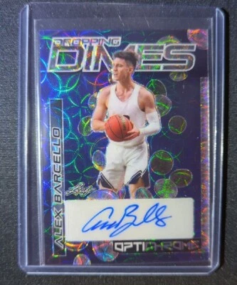 2023 Leaf Optichrome Alex Barcello Dropping Dimes Autograph Blue Kaleidoscope /4 - Image 1 of 2