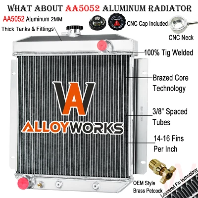 3 Row Aluminum Radiator For 54 1955 1956 Ford Customline Club Country Sedan V8 Foto 1 de 4