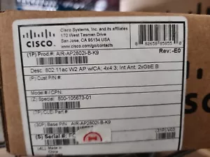 NEW Sealed Cisco AIR-AP2802I-B-K9 Access Point Aironet 2802i 802.11ac 5.2 Gbps - Picture 1 of 3