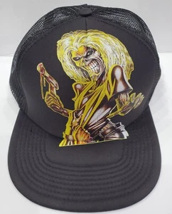 Metal Head Black Death Thrash Eddie IM Colors BlackHat 5Panel Trucker Adjustable - Picture 1 of 2