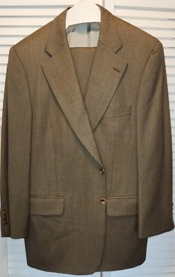 Mens Vintage 90s PAUL STUART Custom Super 100 Nail Head Suit 44R 36x30 - Image 1 of 4
