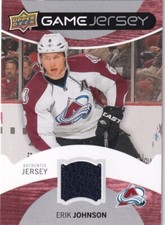 12-13 UPPER DECK UD GAME JERSEY - ERIK JOHNSON - #GJ-EJ COLORADO AVALANCHE