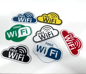 FREE WIFI SIGN BUSINESS INTERNET NETWORK LASER ENGRAVED PERSONALISED COLOUR - Picture 1 of 18