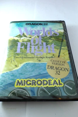 Very Rare, Dragon 32 "Worlds of Flight" Game Cassette, 1984. (Ref: 3788) - Image 1 of 4