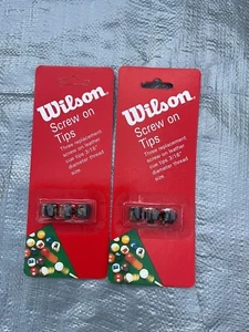 2 x Wilson Pool Stick Screw In Leather Cue Tips 3 Packs 3/16" Billiard Snooker - Picture 1 of 2