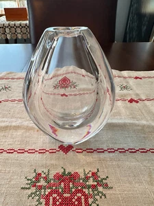 Solid Glass Teardrop Orrefors style vase - Picture 1 of 5