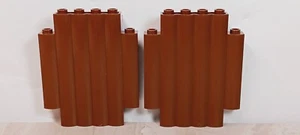 LEGO Wood Wall Log Cabin LOGS Panel Set Lot of 2 Original BROWN Standard FORT - Picture 1 of 2