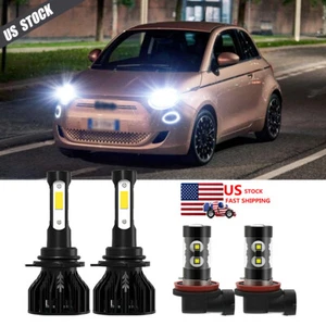 For Fiat 500 500X 500L 14-17 - 4x 6000K Front LED Headlight +Fog Light Bulbs Kit - Picture 1 of 12