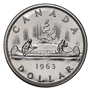 1963 Canadian Silver Dollar Coins 80% $1 - Bild 1 von 2