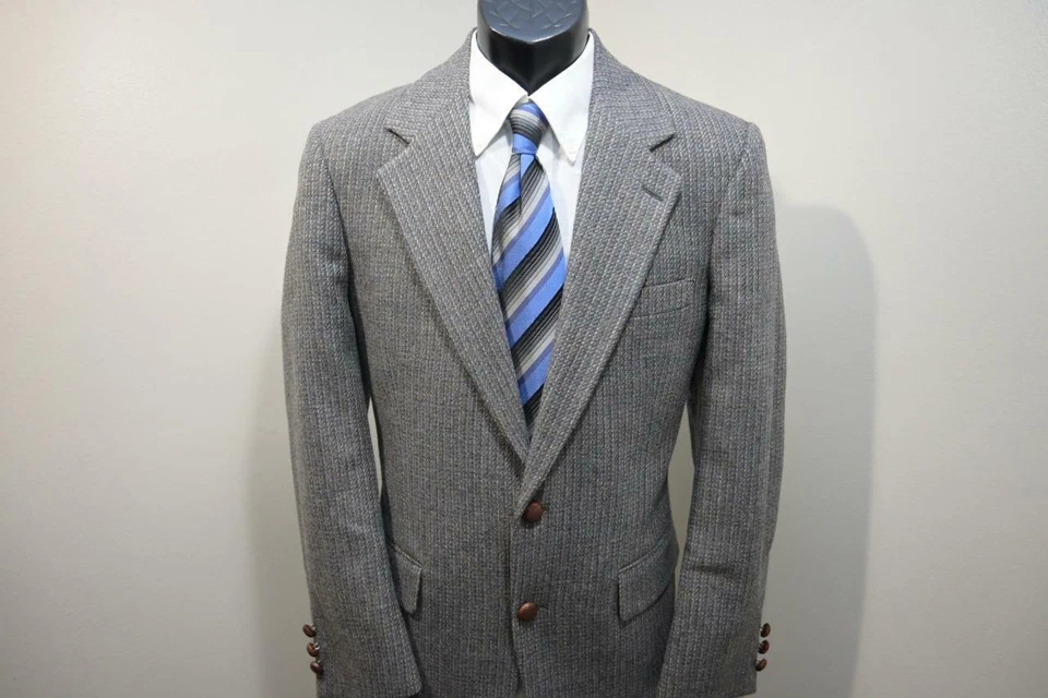 Blazer Chaqueta Deportiva Bill Blass Vintage Tweed Tejido Lana Para Hombre Talla 40 R Foto 1 de 4
