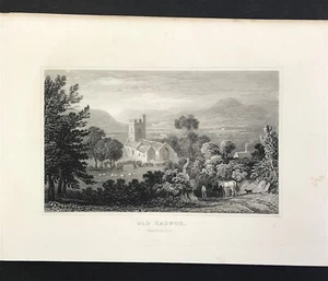 Old Radnor Wales original engraved print Radnorshire c1830 - Picture 1 of 2