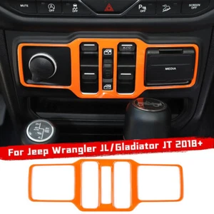 Window Control Switch Button Panel Cover Trim For Jeep Wrangler JL/JT 18+ Orange - Picture 1 of 8