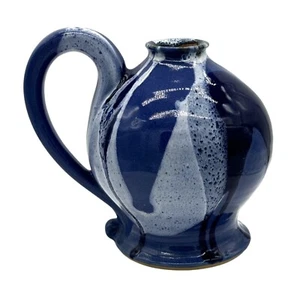 Blau glasiert Kunstkeramik Krug Krug Studiokeramik 5,25" B x 7,25" H - Bild 1 von 6