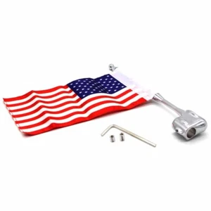 USA Flag Pole Luggage Rack Side Mount For Honda Goldwing GL1800 2001-2011 SU - Picture 1 of 5