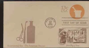 US #U574 The American Doctor 1976 Sobre en relieve ARTMASTER Cachet FDC Lote 1660 - Imagen 1 de 1