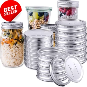 48-Pack Regular Mouth Mason Jar Lids & Rings - Food Grade, Airtight - Picture 1 of 12