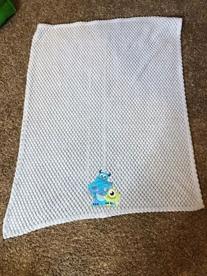 Disney Baby Monsters Inc Sully Mike Light Blue Fleece Baby Blanket - HTF - Image 1 of 4