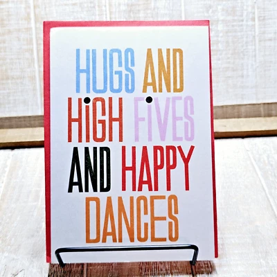 Recycled Paper Greetings Graduation Card Congrats High Fives Caps Black - Image 1 of 4