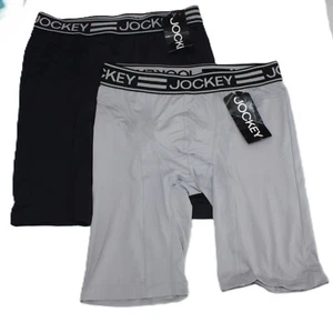 New set of 2 JOCKEY MIDWAY boxer BRIEF 8028 NAVY GRAY  SMALL - Picture 1 of 6