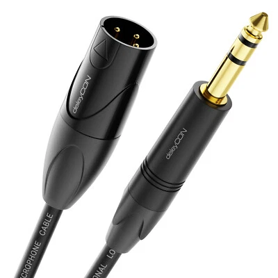 2m Mikrofonkabel XLR Stecker zu 6,3mm Klinke Stecker HiFi Audio Kabel Mikrofon