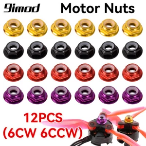 12x Tuercas Tornillo Motor M5 CW CCW Brida Nylon Inserto Autobloqueante para Drone RC - Imagen 1 de 26