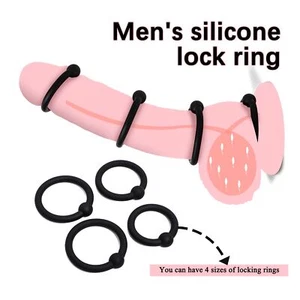 4PCS Penis Cock Ring Delay Ejaculation Adjustable Cockring Erection Sex Toys Men - Picture 1 of 9