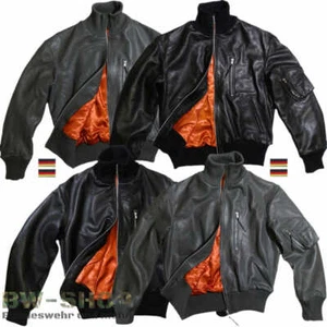 ORIGINAL BUNDESWEHR FLIEGERJACKE NEU BW PILOTENJACKE LEDERJACKE GRAU & SCHWARZ - Bild 1 von 3