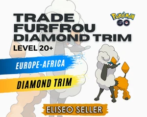 Pokemon Furfrou Diamond Trim GO - Trade Diamond Trim Pokémon GO - Europe Africa - Picture 1 of 1