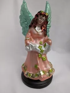 Statuetta abito trifoglio in vetro soffiato Thomas Pacconi 10" angelo irlandese in trifoglio - Foto 1 di 6