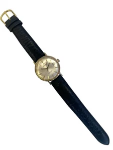 Omega Seamaster DeVille correa de cuero negro/dorado acero 166.020 - Imagen 1 de 4