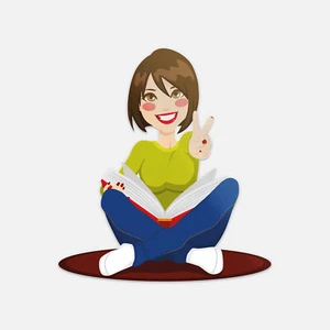 Mädchen Teppich Buch Studium Prüfungen Cartoon Vinyl Aufkleber Abziehbild - Bild 1 von 1