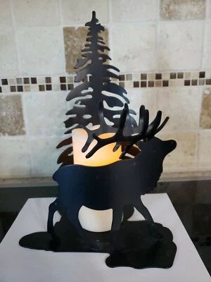 Hierro forjado de 13" ~ Candelabro de alce luminaria ~ Montaje en pared o independiente (B3) Foto 1 de 4