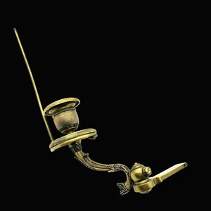 Antique 19thC Ornate Dolphin Brass Victorian Piano Candle Wall Sconce No Bracket - Picture 1 of 12