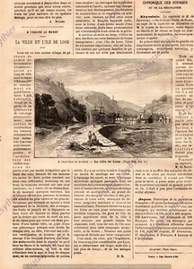 ILE VILLE LOOE PORT TOWN ISLAND ARTICLE PRESSE JV 1888 UK CORNWALL CORNOUAILLES - Imagen 1 de 1
