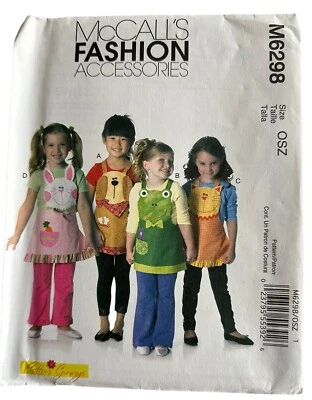 McCall'sM6298 Fashion Accessories Childs Apron Pattern-Frog Bunny Dog Cat Uncut - Image 1 of 3